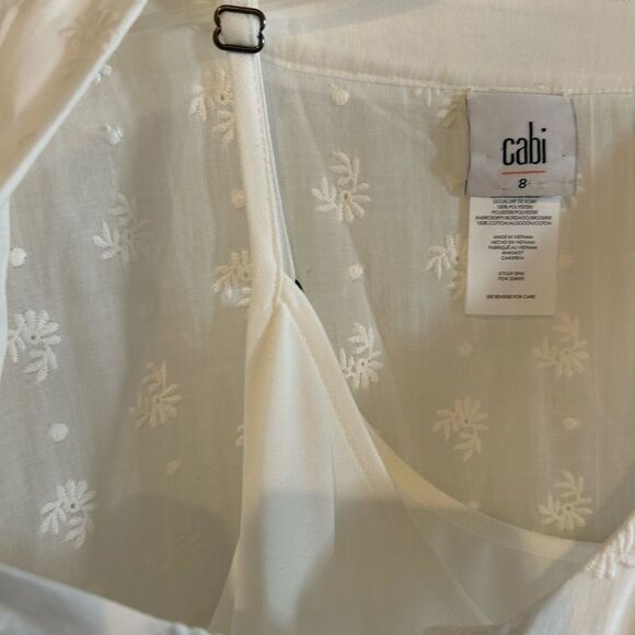 New Midsummer Dress by Cabi #5943 Embroidered Eyelet Button Front Sz 8 - Picture 6 of 14